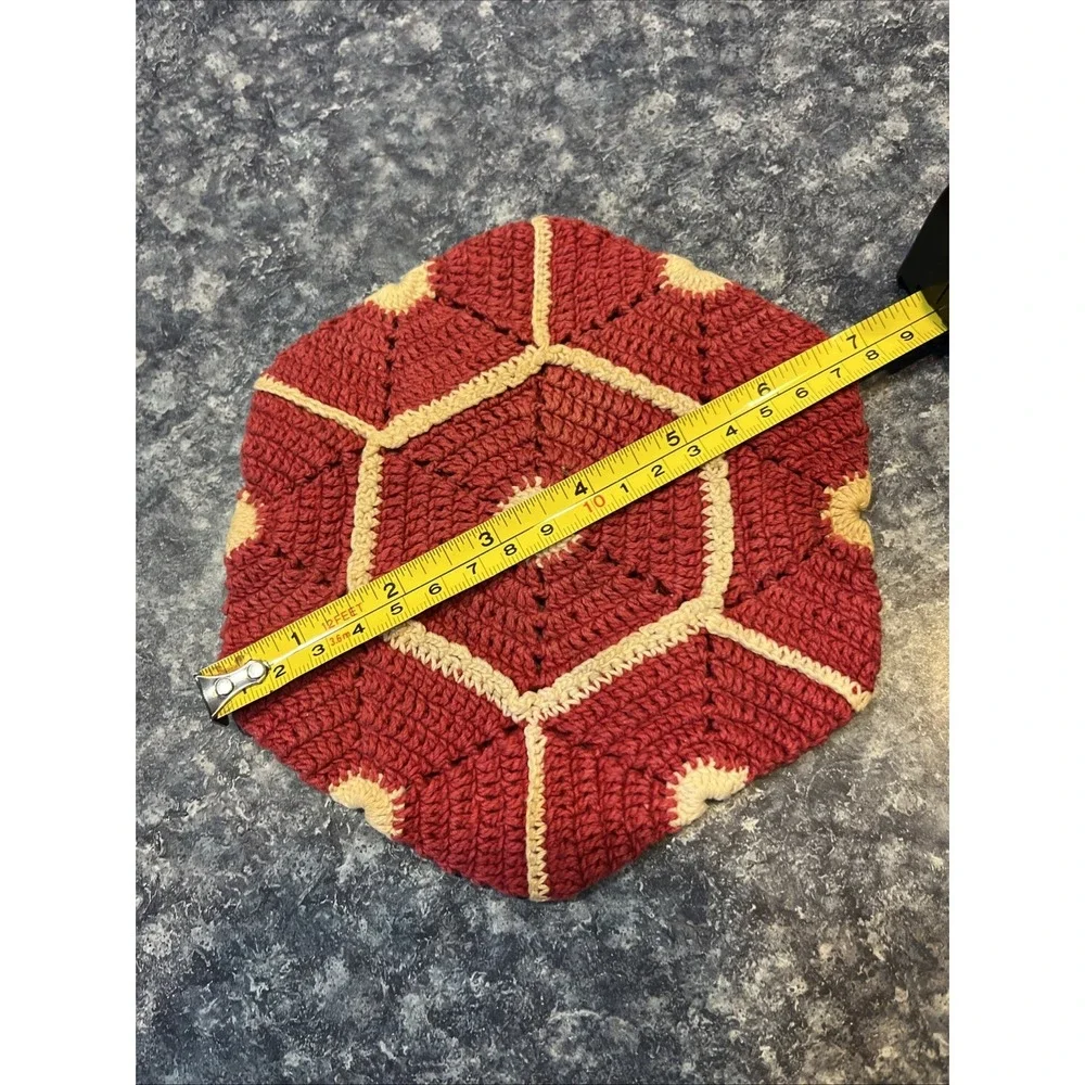 Lot of 2 crochet handmade vintage potholders hot pads pot holders
